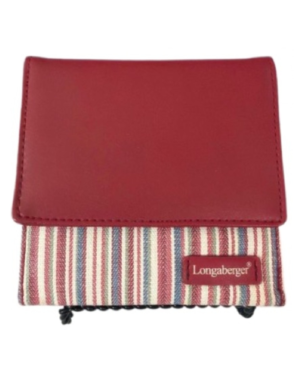Longaberger Women's Red and Burgundy Wallet-Stripes-solid
